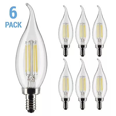 6 Pack Satco S21304 LED Filament 120V 5.5W CA11 Dimmable Candelabra E12 2700K • $34.99