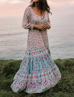 $64 • Buy NWOT Arnhem Phoebe Midi Maxi Floral Boho Dress In Sage Sz 12 Rrp $189