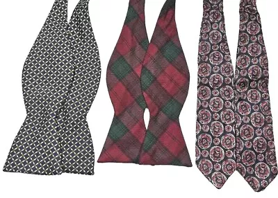 (3) Gentlemen's Assorted Self Tie Adjustable Designer Bow Ties • $9.95