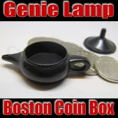 GENIE LAMP BOSTON BOX COIN MAGIC MONEY TRICK FLYING COINS CLOSE UP 10p NEW OKITO • £3.99