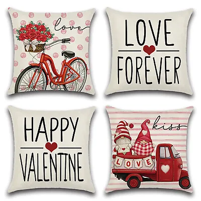 4 Pcs Waterproof Valentines Day Love Forever Cushion Covers 30 40 45 50 60cm • $39.59