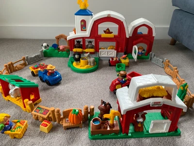 £25 • Buy Fisher Price Little People Farm And Barns,Tractors People,Animals - Early 2000’s