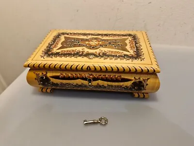 Vintage Mapsa Swiss Jewellery Box Musical And Lockable With Key • $88