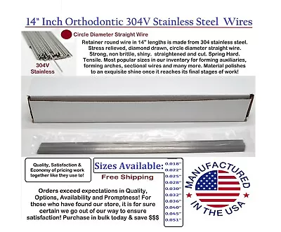 14  Orthodontic Stainless Steel Straight Wire! Pick A Size Today + Free Shipping • $23.74