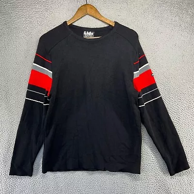 Vintage Lido Sports Sweater Men's Large Black Red California Ski Snowboard 90s • $28.83