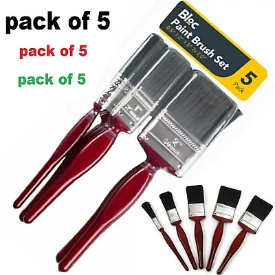 5 Pack Durable Fine Paint Brush Set Painting Decorating Advanced Bristles • £2.99