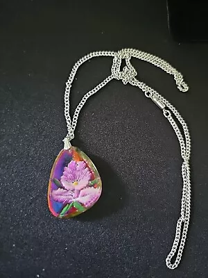 Vintage Jewelry - Rare Find- Intaglio Flower Pendant Necklace  • $9.99