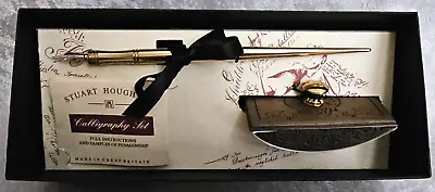 Vintage Stuart Houghton Brass Calligraphy Dip Pen & Blotter Set New In Box! • $39.95