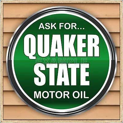 Quaker State Motor Oil Old Sign Remake Square Aluminum Size Option Up To 3' X 3' • $60.45