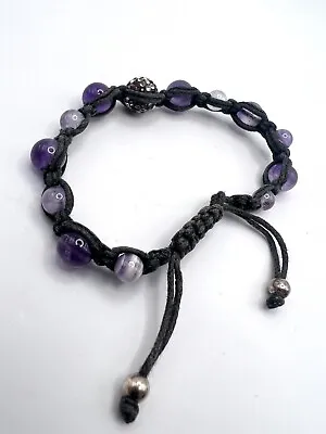 Amethyst Bracelet  Braided Shamballa Woven Macrame Shamballa Bracelet • $13.29