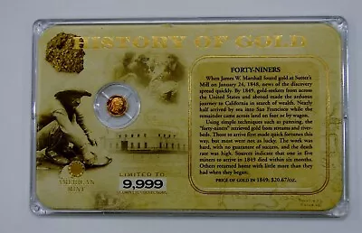 History Of Gold 1/2 Gram 14k Miniature Gold Coin - Forty-Niners - W/ Case  • $10.50