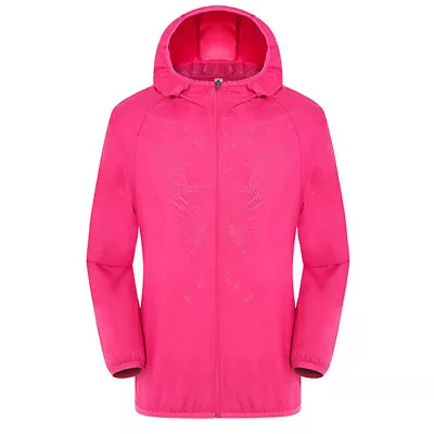 ☆ Mens Womens UV400 Sun Protection Waterproof Hooded Coat Full Zip Jacket • £11.98