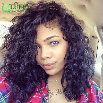 Water Curly 13*6 Lace Front Wigs Brazilian Human Hair 360 Wigs With Baby Hair • $402.36