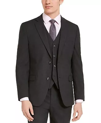 Alfani Men's Suit Jacket 48XL Charcoal Grey Slim-Fit Stretch Two Button  $ $360 • $37.40