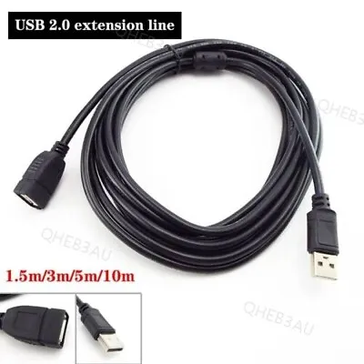 $4.38 • Buy 1.5/3/5/10M USB 2.0 Extension Cable Male To Female Data Cable Extender Wire 10H