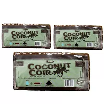 3-Pack Coco Coir Brick Fiber Growing Potting Soil Plant Growing Media 1.4 Lb/650 • $24.03