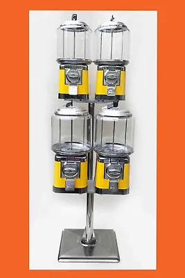 £125 • Buy Beaver Sweet Machine Pipe Stand Silver Quad Head Coin Operated Sweet Vending /56