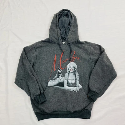$14 • Buy Marilyn Monroe Hooded Sweatshirt Small Gray Pullover Hoodie Long Sleeve
