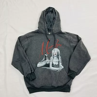 Marilyn Monroe Hooded Sweatshirt Small Gray Pullover Hoodie Long Sleeve • $11.20