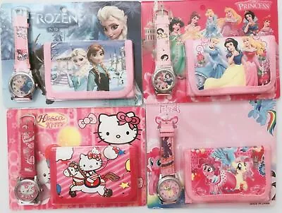 Girl Kid Children Frozen Hello Kitty Wrist Watch Wallet Purse Birthday Gift Her • $12.50