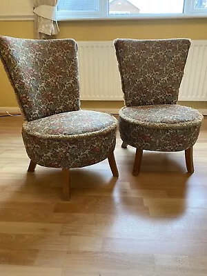 Pair Vintage Bedroom / Cocktail Chairs • £10