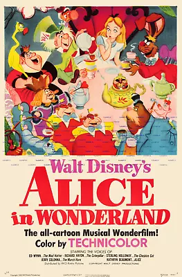 Vintage Disney ( Alice In Wonderland ) Collector's Poster Print - B2G1F • $12.99