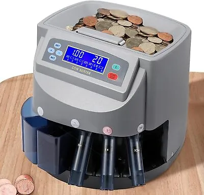 USD Coin Counter Sorter Roller Wrapper Machine W/Bins&Tubes For Change Counting • $155.83
