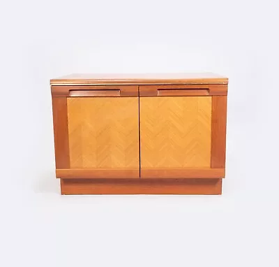 Mid Century Style G Plan Herringbone Vinyl LP Cabinet  - *FREE UK Delivery • £265