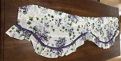 NEW Purple Violets Floral Scalloped Ruffled Swag Valance 70x21 • $18.75