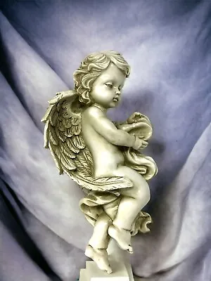 Vintage Cherub Sculpture Stone Angel Indoor Outdoor Resin Garden Statue • £18.95