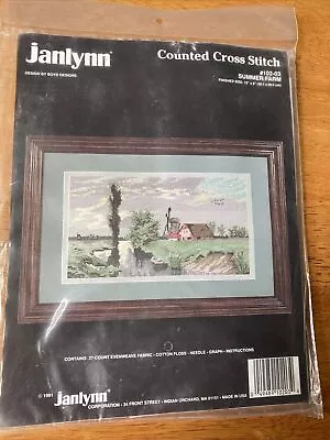 Janlynn Summer Farm Counted Cross Stitch Kit  27ct Even Weave 12’x8’ Vintage • £9.99