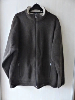 £4.99 • Buy M & S 100% Polyester Fleece Full Zip Jacket Dark Oak + Beige Inner Collar 38-40 