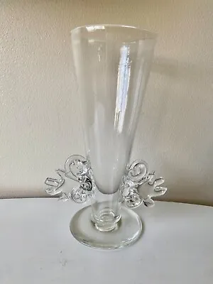 Simon Moore Art Glass Signed Vessel Vase Rare Clear 1994 Vintage Murano • $300