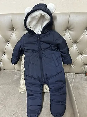 Matalan 6-9 Months Snow Pram Suit Navy Blue Winter Suit Brand New RRP £18 • £12