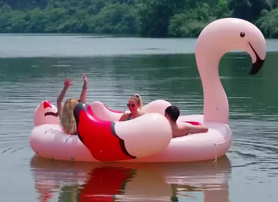 Giant Inflatable Swan 6 Person Water Party Float Lake Floating Island Pool Raft • $175.89