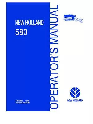 New Holland 580 Square Baler Operators Manual PDF/USB • $80.33