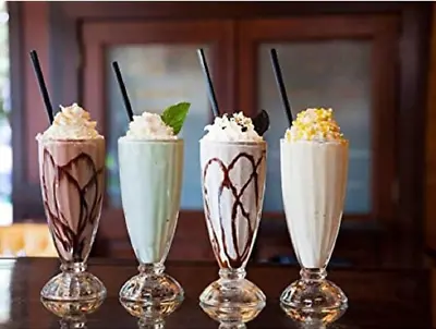 Set Of 3 American Style Milkshake Glasses 12oz / 340ml Soda Fountain Knickerbock • £11.31