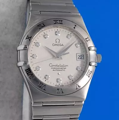 Mens Omega Constellation Watch Automatic 50 Years Silver Diamond Dial - 1504.35 • $2145