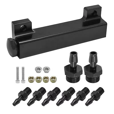 6 Port Vacuum Block Intake Manifold Kit Fuel Wastegate Turbo Boost 1/8 NPT Black • $20.78