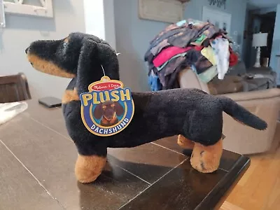 Melissa & Doug Plush Dachshund Dog Black & Tan Stuffed Weiner Dog Puppy 18 In • $21.95