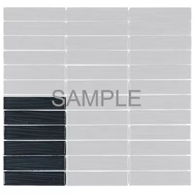 Black Wave Metallic Cold Spray Mosaic Tile Stacked Pattern Kitchen Backsplash • $3.99