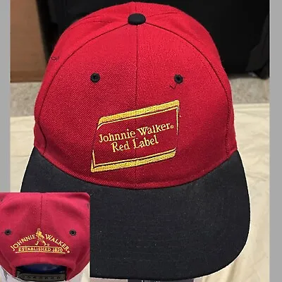 JOHNNIE WALKER RED LABEL VINTAGE Embroidered Hat Cap ‘PROMO’ - WOOL BLEND • $25