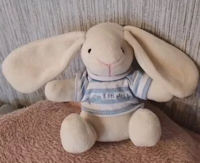 Jojo Maman Bebe Bunny Blue Small Stripe Rabbit Baby Toy Jo Jo  Hello I'm Jojo  • £1.99