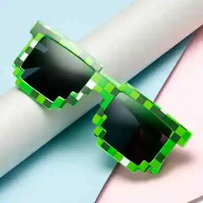 Minecraft Style 3D Blocks Green Mosaic Funny Glasses THB-97 • $9.95