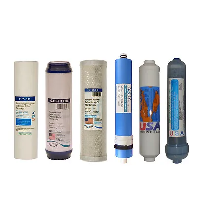 Full 6 Stage Reverse Osmosis Replacement Filter Set With 50/75/150 GPD Membrane • $64.99