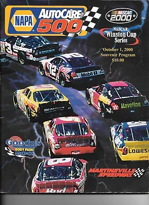 Martinsville Speedway Program Signed Nascar Winston Cup Oct. 1 2000 • $5.99