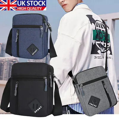 Men's Messenger Bag Waterproof Cross Body Shoulder Handbag Utility Travel Works • £5.89