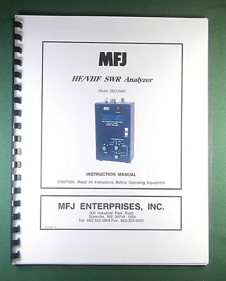 MFJ 249C SWR Analyzer Instruction Manual: W/Clear Protective Covers! • $22.50