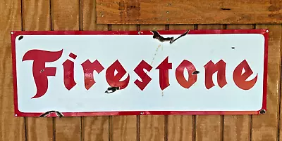 Rusty FIRESTONE VINTAGE Sty Hand Painted Metal SIGN TIRES CAR TRUCK AUTO OIL GAS • $125