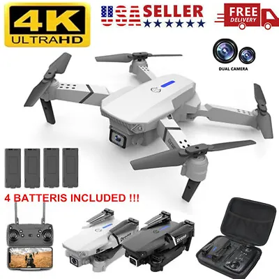 RC Drone With 4K HD Dual Camera WiFi FPV Foldable Quadcopter + 4 Battery 2023 US • $31.45